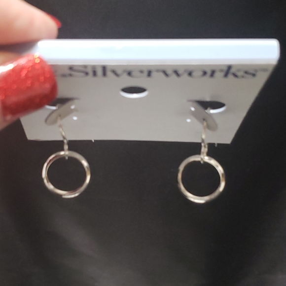 BelkSilverworks Silver Plated O Drop Earrings NWT - Picture 4 of 7